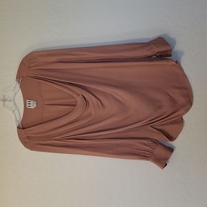 Haute Hippie Asymmetric Cowl Neck Long Sleeve Silk Blouse Size Small